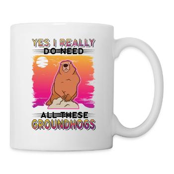 Murmeltier Groundhog Day Waldmurmeltier - Tasse - Weiß - Rechts