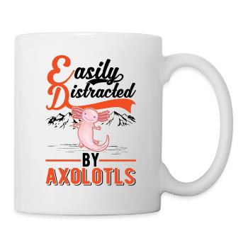 Facilement distrait par les axolotls Schwanzlurch - Mug blanc - blanc - Droite