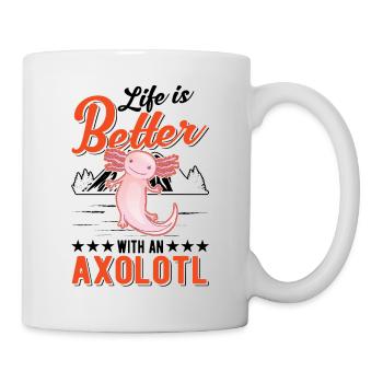 La vie est meilleure avec une salamandre à queue axolotl - Mug blanc - blanc - Droite