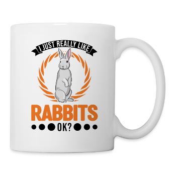 J’aime vraiment Rabbits Rabbit Rabbit - Mug blanc - blanc - Droite