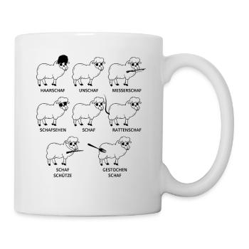 Lustige Schafe Landwirt Bauer Schäfchen Wortspiel - Tasse - Weiß - Rechts