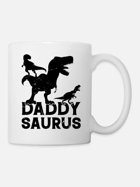 Daddysaurus - Papasaurus Papa Dinosaurier Papa Din - Kop/krus - hvid
