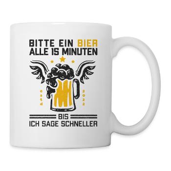 Lustiger Trinkspruch Bier Alkohol Bierliebhaber - Tasse - Weiß - Rechts
