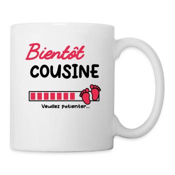 Annonce grossesse Cousine bientôt Cousine - Mug blanc - blanc - Droite