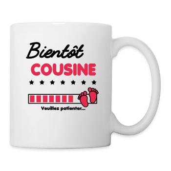 Bientôt Cousine cadeau naissance future Cousine - Mug blanc - blanc - Droite