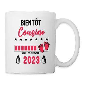 Bientôt Cousine 2023 Annonce grossesse Cousine - Mug blanc - blanc - Droite