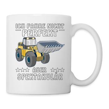RADLADER ICH FAHRE NICHT PERFEKT ABER SPEKTAKU - Tasse - Weiß - Rechts