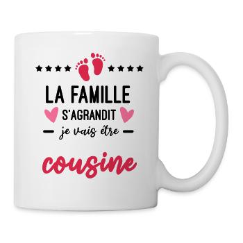 famille s'agrandit Cousine cadeau future Cousine - Mug blanc - blanc - Droite