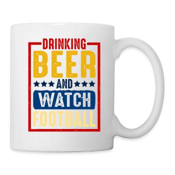 Drinking Beer And Watch Football 3 - Tasse - Weiß - Rechts