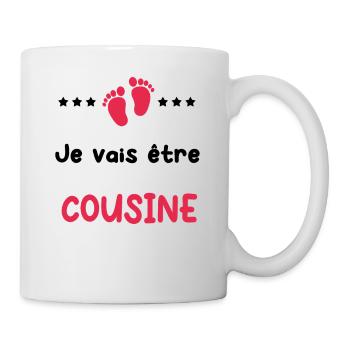 je vais être Cousine future Cousine - Mug blanc - blanc - Droite