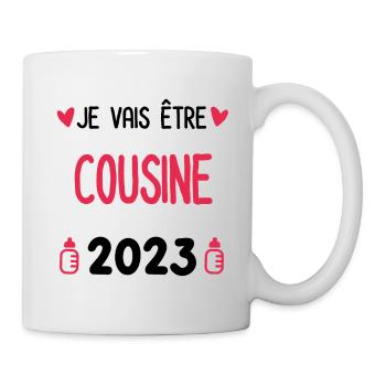 je vais être Cousine 2023 future Cousine - Mug blanc - blanc - Droite