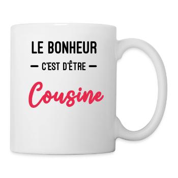 bonheur c'est d'être Cousine future Cousine - Mug blanc - blanc - Droite