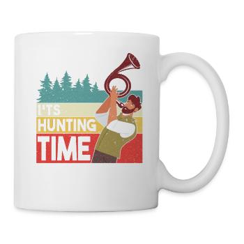 Temps de chasse amusant avec cor de chasse dans la nature - Mug blanc - blanc - Droite