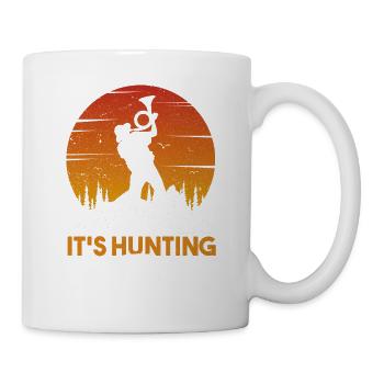 Temps de chasse amusant avec cor de chasse dans la nature - Mug blanc - blanc - Droite