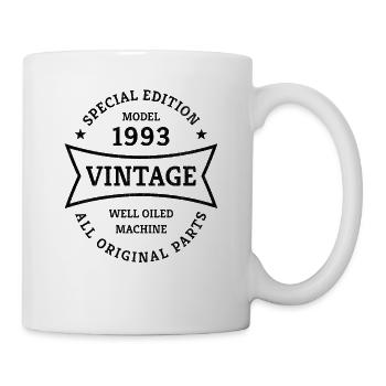 Vintage 30. Geburtstag Jahrgang 1993 Geschenkidee - Tasse - Weiß - Rechts