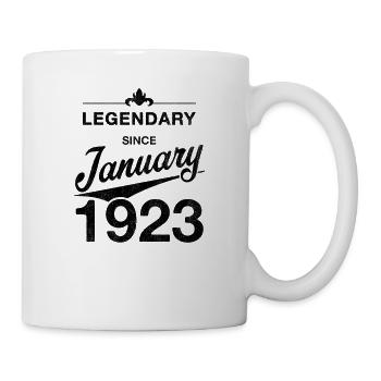 90. Geburtstag Legendär Januar 1923 Jahrgang 23 - Tasse - Weiß - Rechts