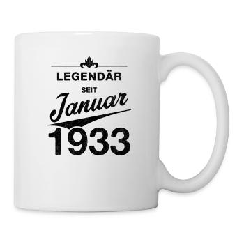 90. Geburtstag Legendär Januar 1933 Jahrgang 33 - Tasse - Weiß - Rechts