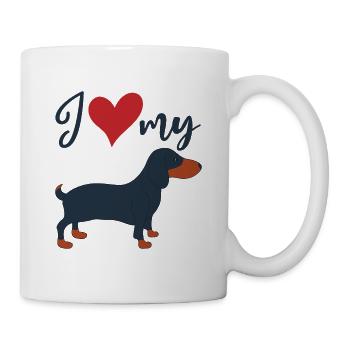Hundeliebhaber Ich liebe meinen Dackel Dachshund - Tasse - Weiß - Rechts