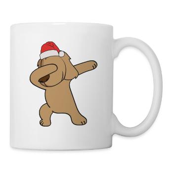 Hundeliebhaber Dab Tanzender Hund Weihnachtsmütze - Tasse - Weiß - Rechts