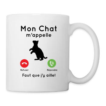 Mon chat m'appelle - Mug blanc - blanc - Droite