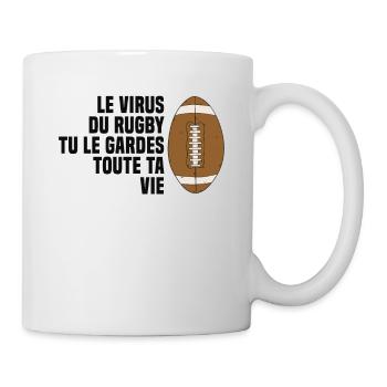 Le virus du Rugby tu le gardes toute ta vie - Mug blanc - blanc - Droite