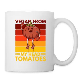 Vegan aus meinem Kopf Tomaten Lustig Vegan - Tasse - Weiß - Rechts