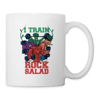 I Train Rock Salad Funny Vegan Fitness - Mug - white - Right