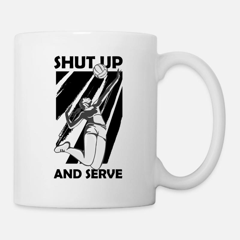 Citation drôle de joueur de volleyball - Mug blanc - blanc