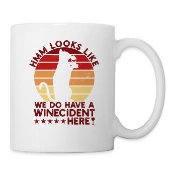 Looks Like We Do Have A Winecident Funny Wine Cat - Mug - white - Right