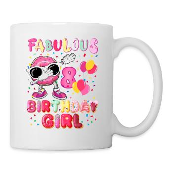 8th Birthday Dabbing Donut Fabulous Girl - Mug - white - Right
