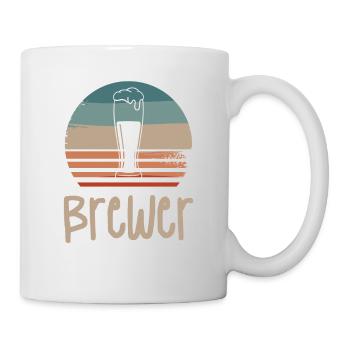 Retro Vintage Brewer Beer Brewing - Tasse - Weiß - Rechts
