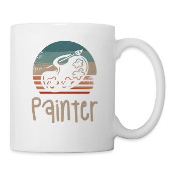Retro Vintage Painter Paint Painting - Mug - white - Right