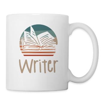 Retro Vintage Writer Professor Book Writing - Mug - white - Right