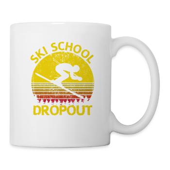 Ski school dropouts funny skiing lovers - Mug - white - Right