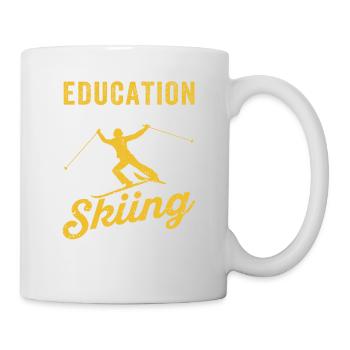 Education for young children is important, but skiing - Mug - white - Right