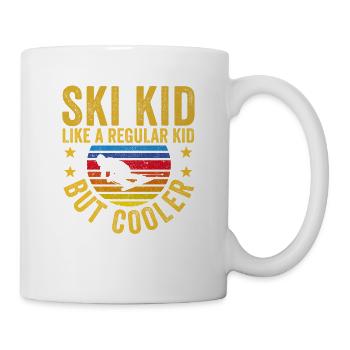 Ski Kid Funny Young Skier Sports Downhill Skiing - Tasse - Weiß - Rechts