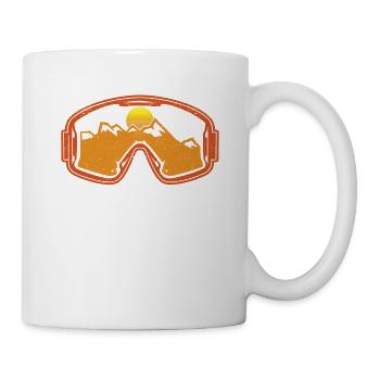 Ski Snowboard Goggles Skiing Snow Mountain Winter - Mug - white - Right