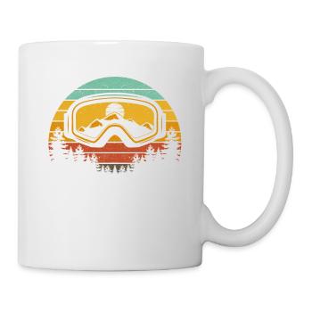 Ski Snowboard Goggles Skiing Snow Mountain Winter - Mug - white - Right