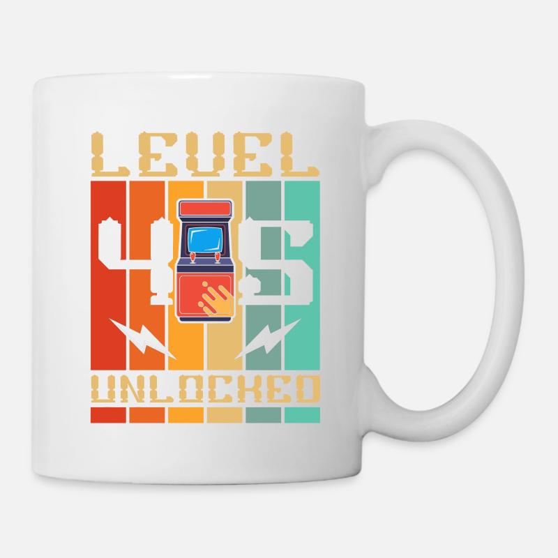 Level 45 Freigeschaltet Arcade Machine Gamer 45. - Tasse - Weiß