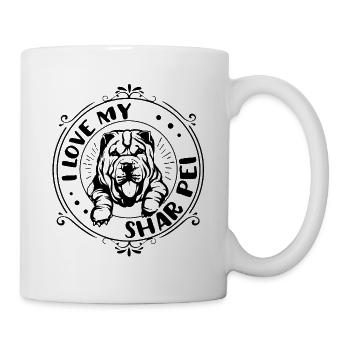 I love my shar pei funny gift dog mom dog dad - Mug blanc - blanc - Droite