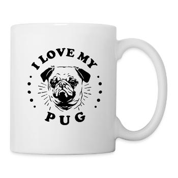Ich liebe meinen Mops - Hundeliebhaber - Tasse - Weiß - Rechts