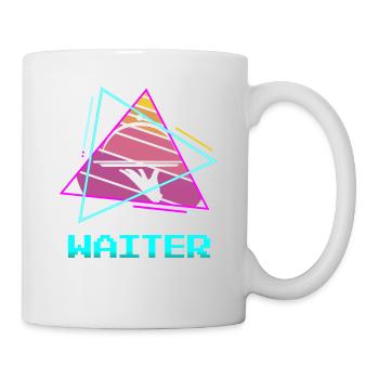 Rétro Vintage Waiter Restaurant servant - Mug blanc - blanc - Droite