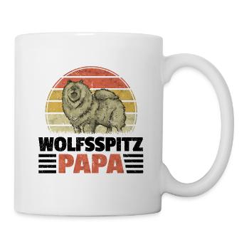 Wolfsspitz Papa deutscher Spitz Keeshond - Tasse - Weiß - Rechts