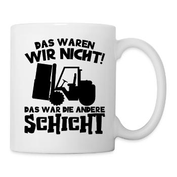 Gabelstapler Gabelstaplerfahrer Lagerarbeiter - Tasse - Weiß - Rechts