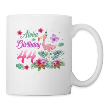 Aloha Birthday 44 Flamingo Bird 44th Birthday - Mug - white - Right
