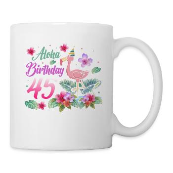 Aloha Birthday 45 Flamingo Bird 45th Birthday - Mug - white - Right