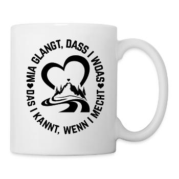 Bayerische Alpen Bavarian Berg Herz Outdoor Wander - Tasse - Weiß - Rechts