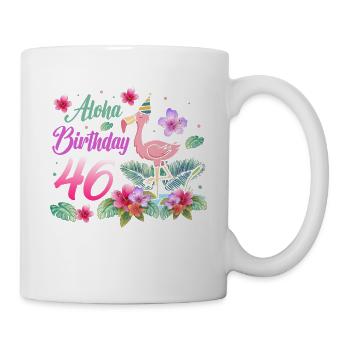 Aloha Birthday 46 Flamingo Bird 46th Birthday - Mug - white - Right