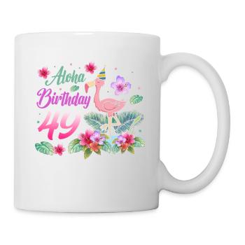 Aloha Birthday 49 Flamingo Bird 49th Birthday - Mug - white - Right