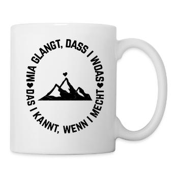 Bavarian Berg Herz Berg Wandern Bayerischer Dialek - Tasse - Weiß - Rechts